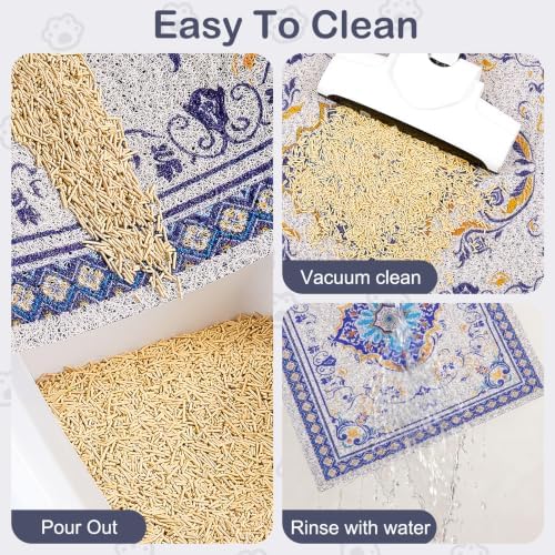 Glittme Cat Litter Mat, 24"x15" Non-Slip Washable Trapping Mat for Cats - Image 3