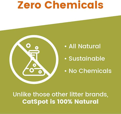 CatSpot Non-Clumping Litter: Coconut Cat Litter, All-Natural, 100% Organic, Biodegradable, Lightweight & Dust-Free (Non-Clumping, 3 Bags)