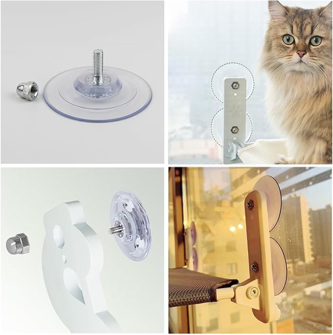 4 Pack Cat Window Perch Suction Cup Replacement with Screws 85mm Sturdy Strong Hanging Holder Suction Cups for Cat Window Perch Cordless Hammock Foldable Cats Bed Seat