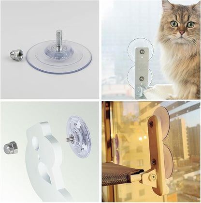 4 Pack Cat Window Perch Suction Cup Replacement with Screws 85mm Sturdy Strong Hanging Holder Suction Cups for Cat Window Perch Cordless Hammock Foldable Cats Bed Seat