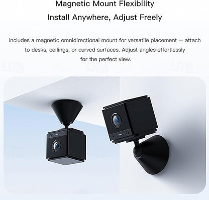 Aquarium Camera,2K HD Terrarium WiFi Pet Camera,140° Wide-Angle,Anti-Glare & Anti-Reflection,Night Vision,Two-Way Audio,AI-Powered Detection,24/7 Recording for Fish Reptiles Window Security Monitoring