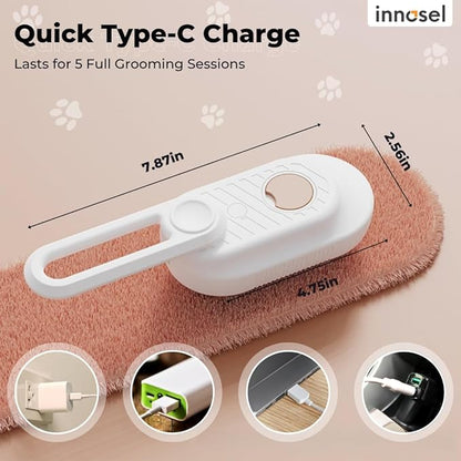 Cat Steam Brush for Shedding, 4-in-1 Rechargeable Pet Grooming Brush for Cats & Dogs, Anti-Static, Massage, Cleaning & Combing with Gentle Steam, Removes Loose Hair & Tangles (White)