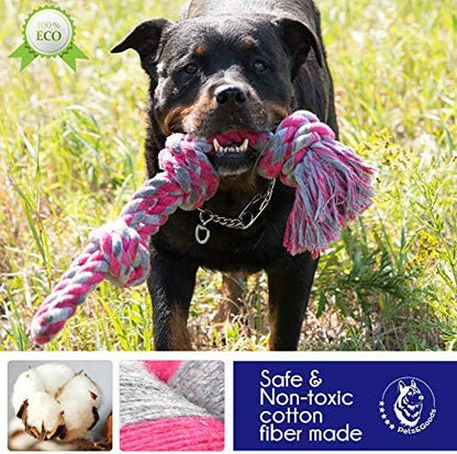 Pets&Goods Rope Chew Toy for Large & Medium Dogs – Heavy-Duty Cotton Tug Toy for Chewing, Fetch & Dental Health – Durable, Washable, Eco-Friendly - Image 2