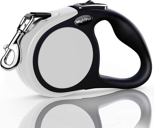 Heavy Duty Retractable Dog Leash-16ft Strong & Durable Walking Leash for S to L Dogs up to 45/115 lbs, Upgraded Lock System, Non Slip Grip, Tangle Free (Grey, Small/Medium)