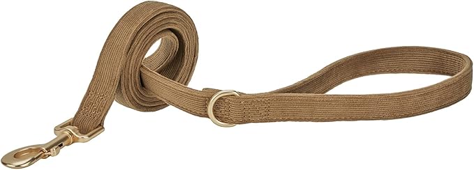Soft Corduroy Fibric Dog Leash, 5 Feet Length Lead with Heavy Duty Rotating Hook, for Small Medium Dogs.(S,Brown)