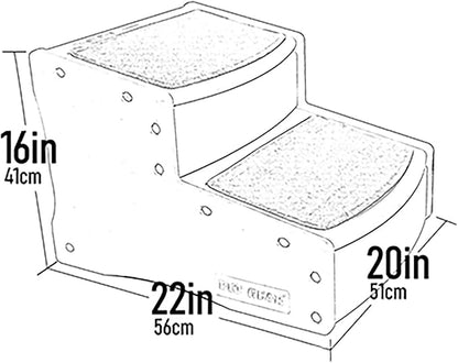 Pet Gear Easy Step II Extra Wide Pet Stairs, 2 Step for Dogs/Cats up to 200 pounds, Removable/Washable Carpet, Easy Assembly (No Tools Required), Camel