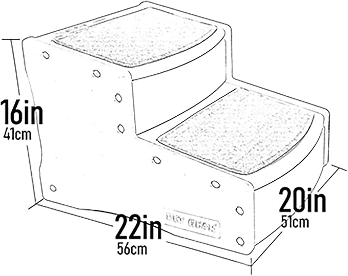 Pet Gear Easy Step II Extra Wide Pet Stairs, 2 Step for Dogs/Cats up to 200 pounds, Removable/Washable Carpet, Easy Assembly (No Tools Required), Sea Salt