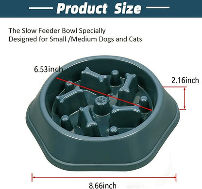 Slow Feeder Dog Bowl,Anti Gulping Healthy Eating Interactive Bloat Stop Fun Alternative Dog Slow Food Feeding Pet Bowl,