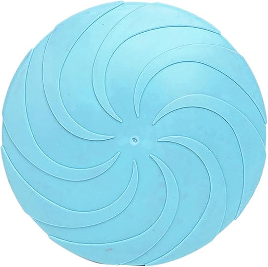 Indestructible Dog Flying Disc Soft Chew Resistant Flyer Toys for Large Dogs for Long Distance Fetch Blue 21.5cm