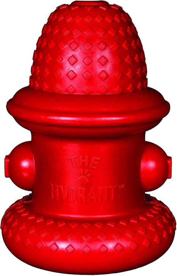 Spunky pup Hydrant Dog Toy Fill with Treats or Kibble | Rugged Double Wall Textured Rubber | Promotes Healthy Teeth and Gums | Dishwasher Safe | For Large Dogs | Made in USA