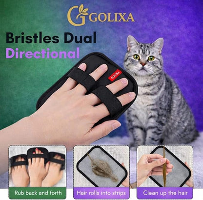 4 Pack Pet Hair Removal Glove for Dogs & Cats, 4 Designs Electrostatic Magic Brush Pet Hair Remover, Reusable Dog Hair Remover, Washable Pet Grooming Tools for Carpet, Sofa, Clothes & Car Seats