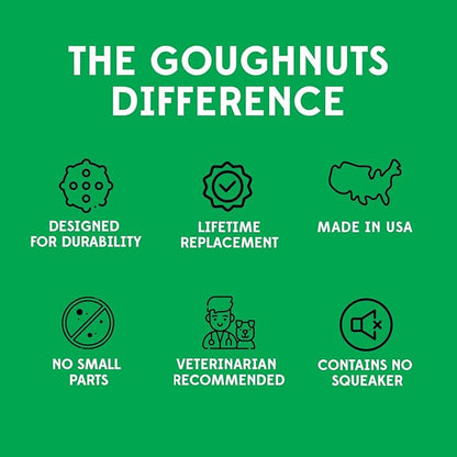 Goughnuts Work to Eat Dog Treat Toy – Virtually Indestructible Rubber Treat Dispensing Dog Toys for Aggressive Chewers, Mental Enrichment Feeder and Fillable Chew for Large Dogs, Freezable, USA Made