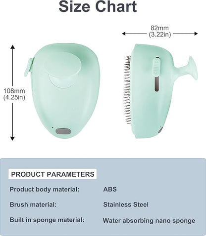 Cat Steam Brush for Shedding,Self Cleaning Cat Brush with Steam,Rechargeable Pet Steam Brush,Mist Brush Comb for Indoor Cats,Cat Hair Brush,Steamy Cat Brush for Short&Long Haired Pets.(Green)