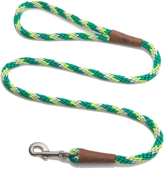 Mendota Pet Snap Leash - British-Style Braided Dog Lead, Made in The USA - Ivy, 1/2 in x 6 ft - for Large Breeds