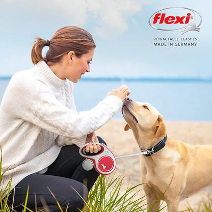 Flexi New Comfort Tape Grey & Red Large 5m Retractable Dog Leash/Lead for Dogs up to 60kgs/132lbs