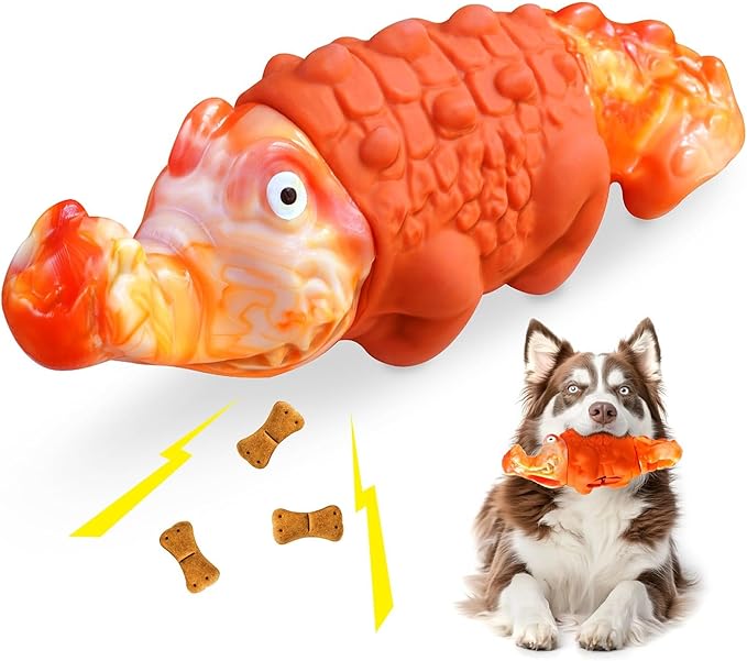 Tough Dog Chew Toys for Aggressive Chewers, Interactive Treat Dispensing Dog Toy, Durable Dog Toys for Medium & Large Dogs - Great for Boredom