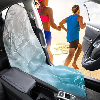 Coldinair Blue Ocean Towel Car Seat Cover for Men,Sweat Car Seat Protector after Workout,Gym,Swimming,Anti-Slip Universal Car Seat Covers for Truck,Van,SUV