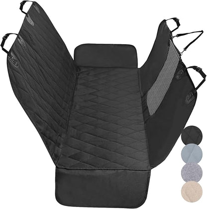 VIVAGLORY Dog Seat Cover for Back Seat, Mesh Visual Window with Extra Strap & Buckles for Safety, Heavy Duty Car Seat Covers with Side Flaps, Universal fit for Most Cars, Black S