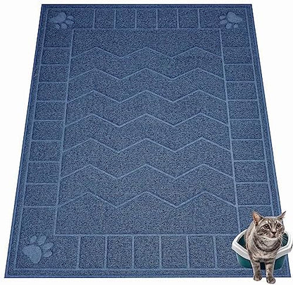 Cat Litter Box Mat, 47" x 35" Large Waterproof Litter Trapping Mat by Motsamla