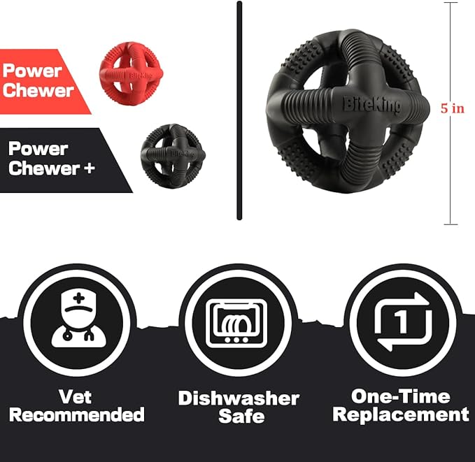Natural Rubber Dog Balls for Large Aggressive Chewers - Lifetime Replacement - Indestructible and Durable Dog Toys for Large Breed, Red