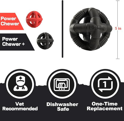 Natural Rubber Dog Balls for Large Aggressive Chewers - Lifetime Replacement - Indestructible and Durable Dog Toys for Large Breed, Red