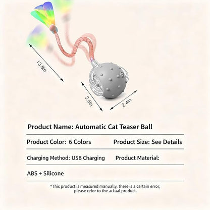 Interactive Cat Toys for Indoor Cats with 3 Tails,Automatic Moving Kitten Toys,Cat Toys for Bored Indoor Adult Cats,Smart Rechargeable Cat Enrichment Toys for Cats to Keep Them Busy, Pet Toy Cat Ball