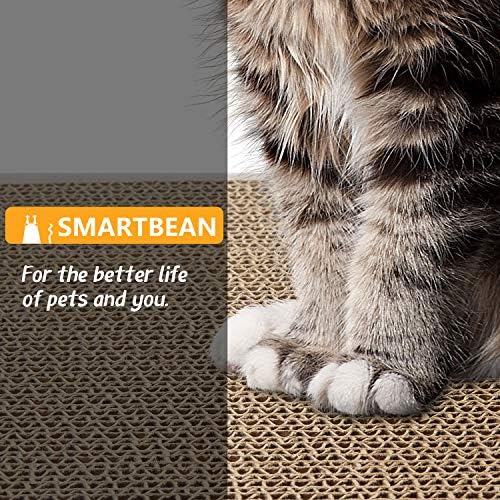 Cardboard Scratcher Pad Scratching post:Smartbean Cat Scratch Pad,Cat Scratching Post with Durable&High Density Cardboard, Indoor Toy for Cat, Double-sided Design For double life (16.5x7.9x1.2 inches) - Image 7