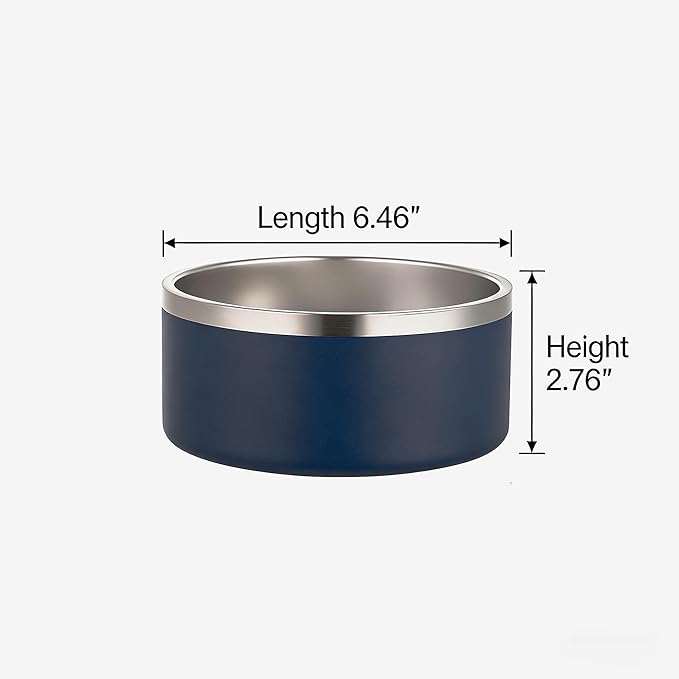 32oz Stainless Steel Dog Bowl with Non-Slip Base - Perfect for Small & Medium Dogs and Cats, Dishwasher Safe, Durable Pet Food & Water Dish (Blue)