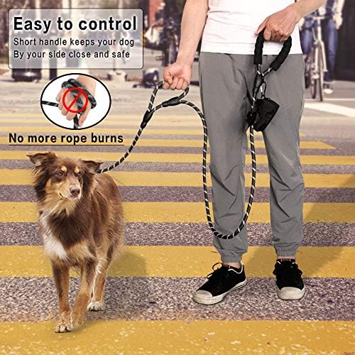 Plutus Pet Rope Dog Leash with Double Handles, 6 FT Long, Reflective - Image 3