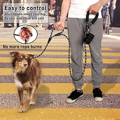 Plutus Pet Rope Dog Leash with Double Handles, 6 FT Long, Reflective - Image 3