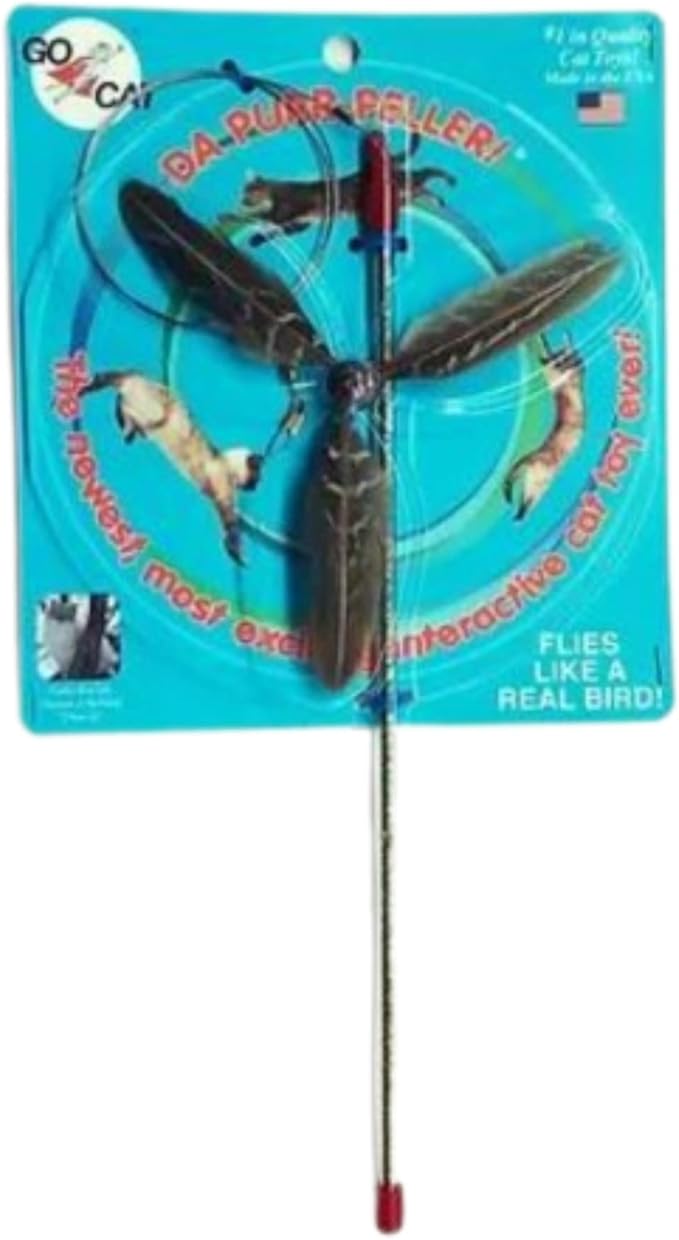 GoCat Da Purr-Peller Cat Toy, A Feather Propeller That Spins as it is Guided Through The Air (Тwo Рack)