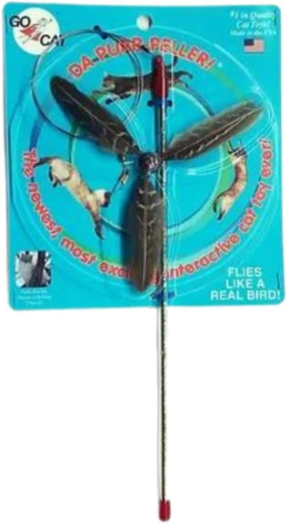 GoCat Da Purr-Peller Cat Toy, A Feather Propeller That Spins as it is Guided Through The Air (Тwo Рack)