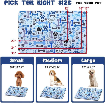 Dog Food Mats for Floors Waterproof, Pet Water Bowl Mats Pet Feeding Absorbent Placemats Blue 17 * 30 inch - Image 4