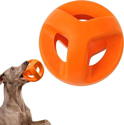 Fida Natural Rubber Dog Balls for Aggressive Chewers, Durable Dog Chew Toys for Large Dogs, Interactive Fetch & Tug of War Toys for Medium Large Breed Non-Toxic Dish Washable,4.5 * 4.5"