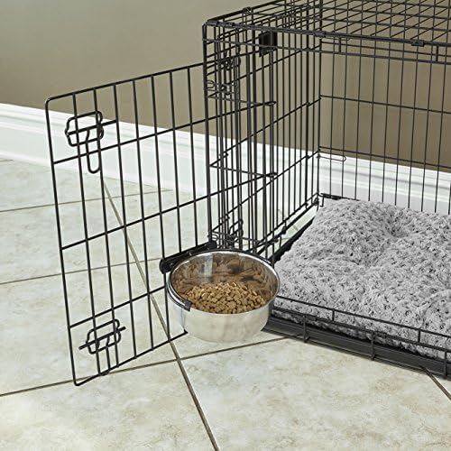 MidWest Homes for Pets Snap'y Fit Stainless Steel Food or Water Bowl, Holds 20 Ounces, Mounts to Wire Crates, No-Tip Design, Rust-Resistant, for Small Dogs and Cats - Image 3