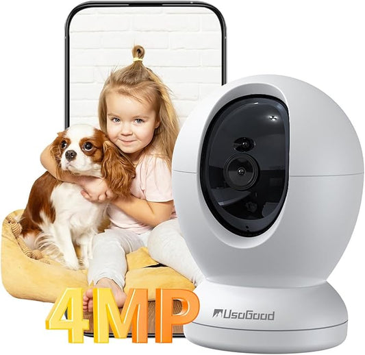 usogood 2.5K Indoor Camera for Home Security, 360°Pet Camera Indoor with Phone App,Support 5G/2.4Ghz WiFi,Dog Cameras with Speaker, Auto Motion Tracking Detection,2-Way Audio for Home/Baby/Cat Camera