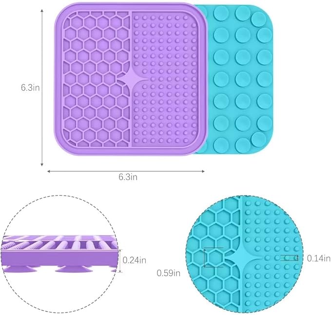 MateeyLife Lick Mat for Dogs & Cats with Suction Cups, 2PCS Slow Feeder Bowls, Small Lick Mat for Anxiety Relief, Dog Toys to Keep Them Busy, Enrichment Toys for Bathing, Cat Licking Pad for Boredom