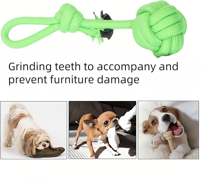 CandyColor Dog Cat Chew Rope Toy - 30cm Non-Toxic Dental Teething Toy for Puppies Kittens, Durable Rainbow Macaron Cotton Rope - Anti-Anxiety Interactive Play, Furniture Saver & Machine Washable