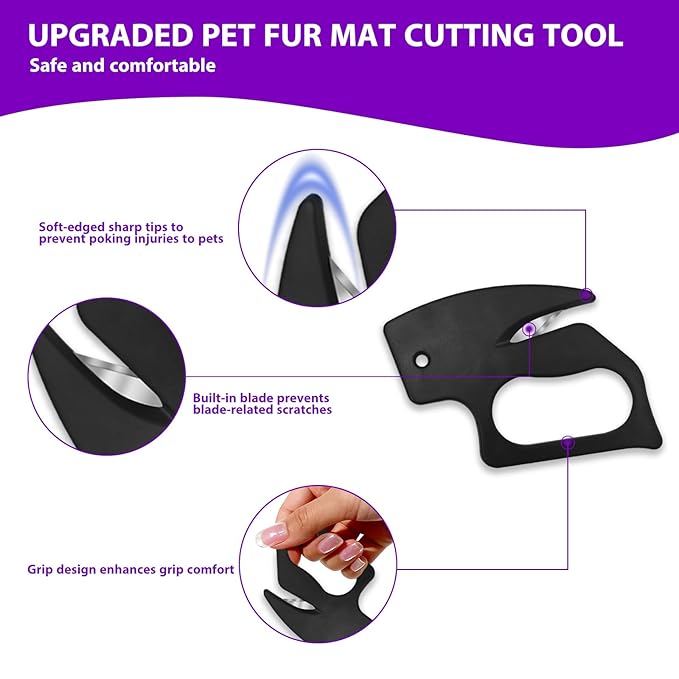 Pet Knotting Comb De knotting comb for Dog Pet Hair Removal Tool Cat Dog Grooming Supplies Matted Fur Remover,Knot Remover and Opener for Loose, Knotted Fur