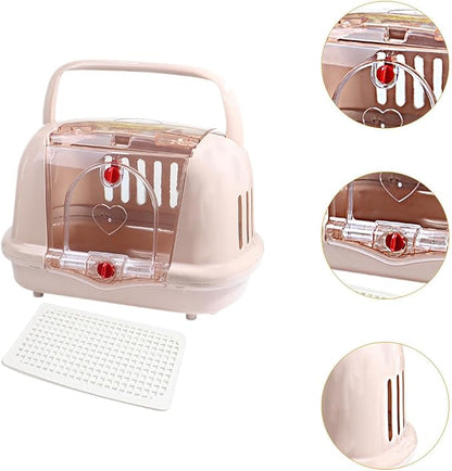 Dog Kennel Pet Carrier Lightweight Hard Sided for Dog Cat Kitten Camping, Brown