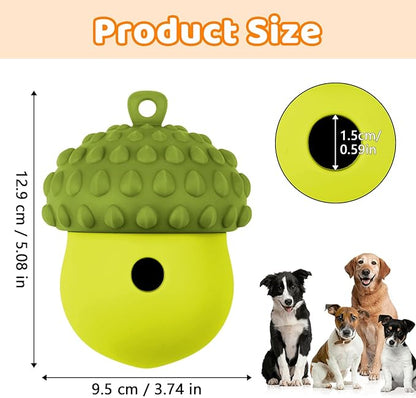 Dog Treat Toys for Puppy, Silicone Dog Toy Treat Dispenser Slow Feeder, Dog Interactive Toys for Boredom, Dog Enrichment Toys to Keep Them Busy, Interactive Dog Toy 1 Pack (Green)