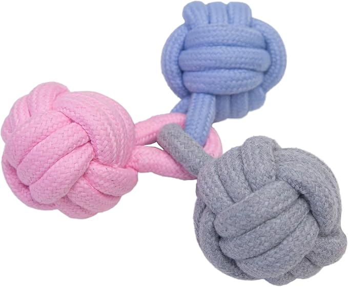 Snugarooz Try Me Knot Rope Dog Toy – Durable Three-Knot Pastel Design – Ideal for Active Chewers – Perfect for Tugging - Interactive Play and Dental Health