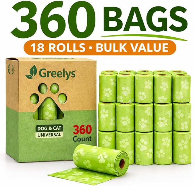 360 Count Dog Poop Bags – Eco Friendly Biodegradable Pet Waste Bags, Leak Proof - Sea Breeze