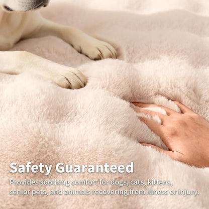 Large Dog Bed Mat, Extra Large Plush Faux Fur Washable Pet Bed for Large Dogs, Non-Slip Fluffy Dog Mat – Machine Washable XL Dog Sleeping Pad for Large Breeds, 35 x 27 Inch White