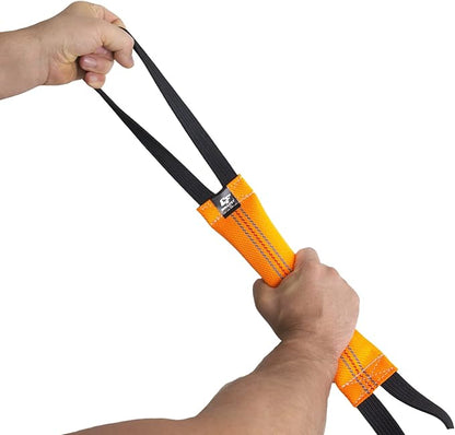 Bungee Dog Bite Tug Toy with 2 Strong Handles - Made of Durable & Tear-Resistant Fire Hose - Perfect for Tug of War, Fetch & Puppy K9 Training - Ideal Pull Toy for Medium to Large Dogs, Orange