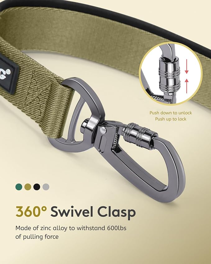 MIDOG Dog Leash with Zipper Pouch,Multifunctional Bungee Leash for Medium to Large Sized Dog Walking