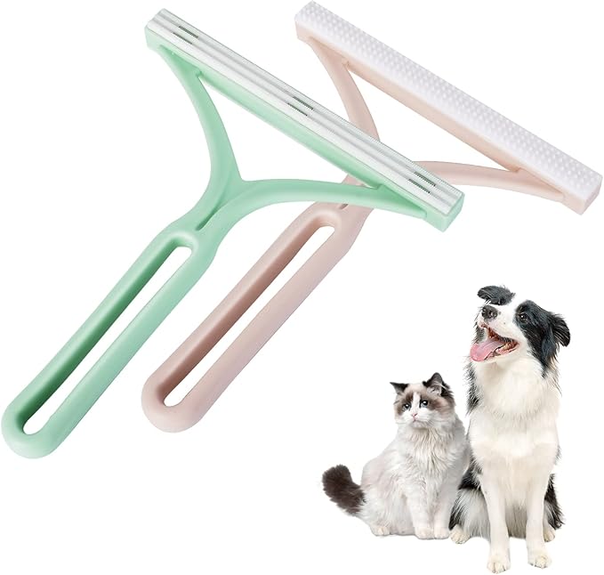 2Pack Pet Hair Remover - Dog & Cat Hair Remover, Premium Scraper Fur Removal Tool