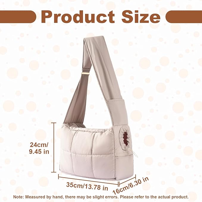 Mini Dog Purse Carrier with Pockets, Warm Cute Pets Bags with Secure Harness Clip, Cat Shoulder Bag for Outings, Lightweight Puppies Bags Kennel, Trained Pets Handbag Outdoor(Gray,One Size)