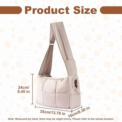 Mini Dog Purse Carrier with Pockets, Warm Cute Pets Bags with Secure Harness Clip, Cat Shoulder Bag for Outings, Lightweight Puppies Bags Kennel, Trained Pets Handbag Outdoor(Gray,One Size)