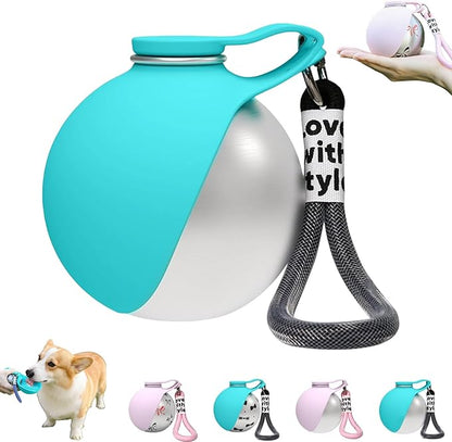 2 in 1 Portable Dog Water Bottle for Small Pet, Travel Foldable Bowl Dispenser, Outdoor Walking Collapsible Feeder, Leak-Proof Silicone Puppy Drinking Tumbler 285ml Gear Supplies